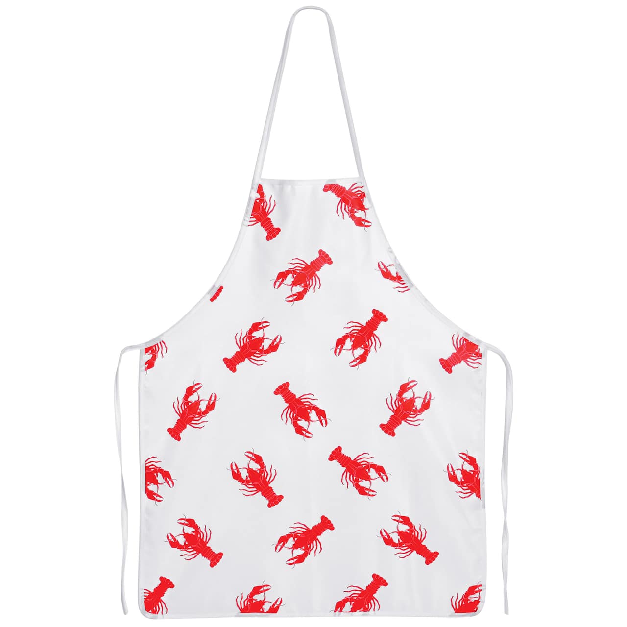 Beistle Red & White Crawfish Fabric Novelty Apron